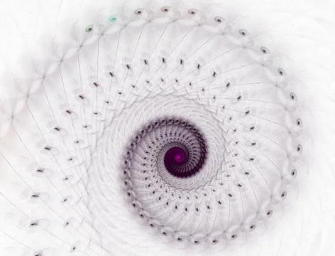 Spiral digital art. An abstract computer generated modern spiral fractal elem Stock Illustration