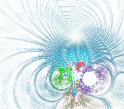 Spiral digital art. An abstract computer generated modern spiral fractal elem Stock-Illustration