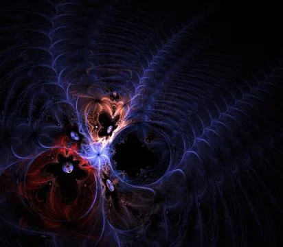 Spiral digital art. An abstract computer generated modern spiral fractal elem Stock-Illustration