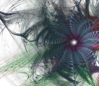 Spiral digital art. An abstract computer generated modern spiral fractal elem イラスト素材