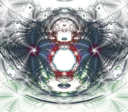 Spiral digital art. An abstract computer generated modern spiral fractal elem Stock-Illustration