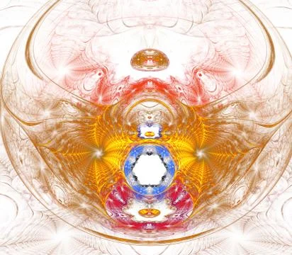 Spiral digital art. An abstract computer generated modern spiral fractal elem Illustrazione stock