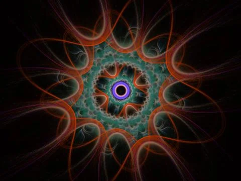 Spiral digital art. An abstract computer generated modern spiral fractal elem Stock Illustration