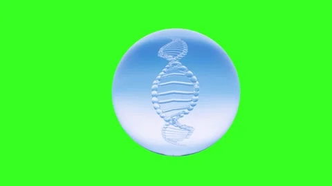 Spiral DNA with a double helical structure on green 3d render Stock-Footage 314502568
