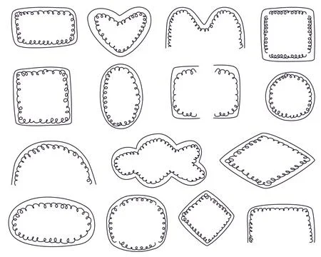 Spiral doodle frames and shapes set Stock Illustration