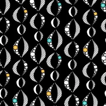 Spiral doodle. Seamless pattern. Hand drawing. Stock Illustration