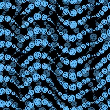Spiral doodle. Seamless pattern. Hand drawing. Stock Illustration