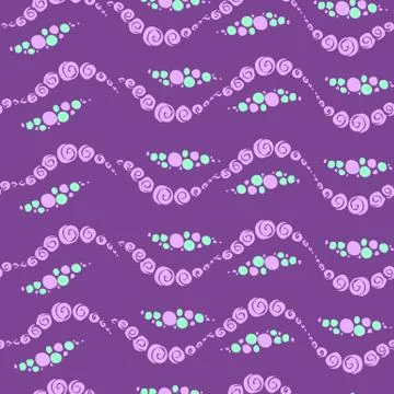 Spiral doodle. Seamless pattern. Hand drawing. Stock Illustration