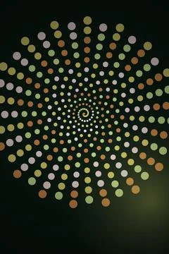 Spiral Dot Pattern Dark Background Stock Photos