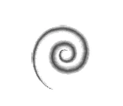 Spiral dot pattern vector background. Black round technology digital design Stock Illustration