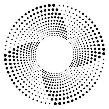 Spiral dots background design. Abstract monochrome background. Stock Illustration