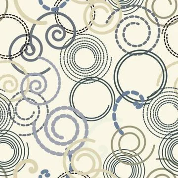 Spiral dotted lines. Cicles dots seamless pattern. Vector illustration Stock Illustration
