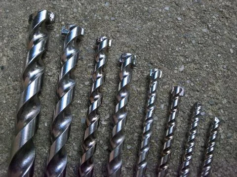 Spiral Drill Bits for Concrete Stock Photos