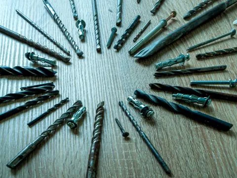 Spiral Drill set Stock Photos