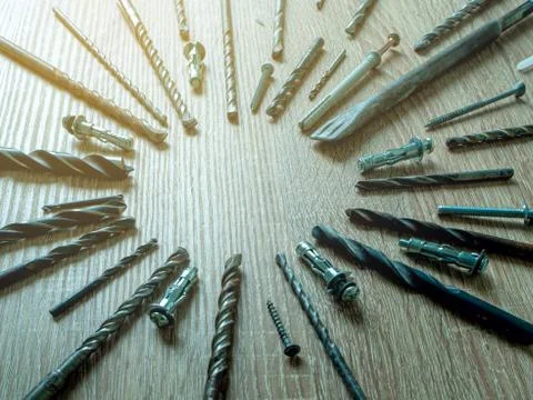 Spiral Drill set Stock Photos