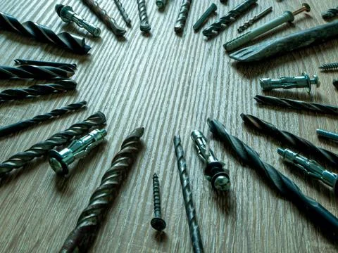 Spiral Drill set Stock Photos