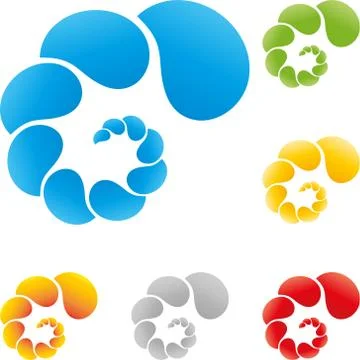 Spiral from drop, wellness, logo Stock Illustration