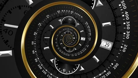 Spiral droste clock video animation Stock Footage 314969645