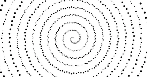 Spiral effect with dots on white background Stockbeeldmateriaal 255125906