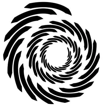 Spiral element. Concentric swirling shape with lines rotating inwards. Helix, Stock Illustration