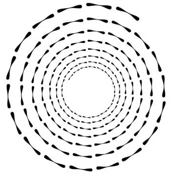 Spiral element. Concentric swirling shape with lines rotating inwards. Helix, Stock Illustration