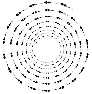 Spiral element. Concentric swirling shape with lines rotating inwards. Helix, Stock Illustration