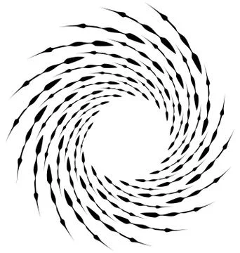 Spiral element. Concentric swirling shape with lines rotating inwards. Helix, 스톡 일러스트