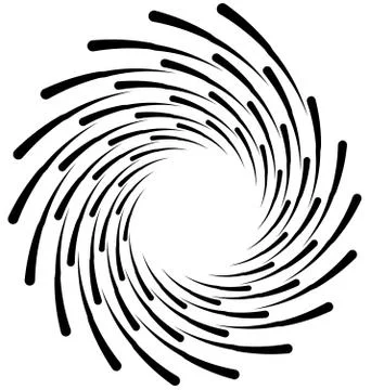 Spiral element. Concentric swirling shape with lines rotating inwards. Helix, Stock Illustration