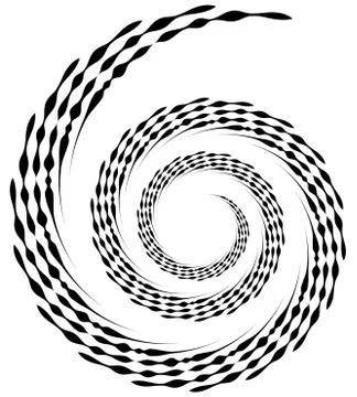 Spiral element. Concentric swirling shape with lines rotating inwards. Helix, Иллюстрация