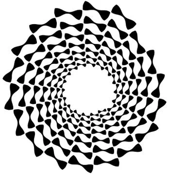 Spiral element. Concentric swirling shape with lines rotating inwards. Helix, Stock Illustration