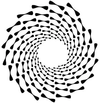 Spiral element. Concentric swirling shape with lines rotating inwards. Helix, Stock Illustration