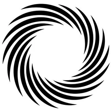Spiral element. Concentric swirling shape with lines rotating inwards. Helix, 스톡 일러스트