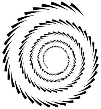 Spiral element. Concentric swirling shape with lines rotating inwards. Helix, Stock Illustration