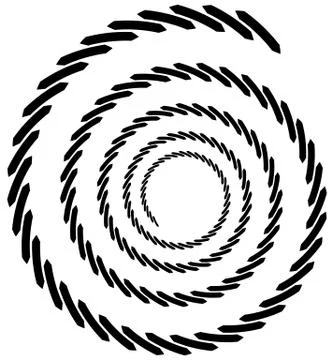 Spiral element. Concentric swirling shape with lines rotating inwards. Helix, Stock Illustration