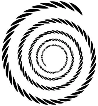 Spiral element. Concentric swirling shape with lines rotating inwards. Helix, Stock Illustration