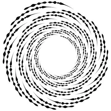 Spiral element. Concentric swirling shape with lines rotating inwards. Helix, Stock Illustration