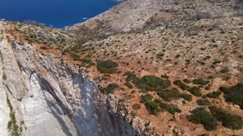 Spiral elevation view at Navagio coast Stock Footage 232093610