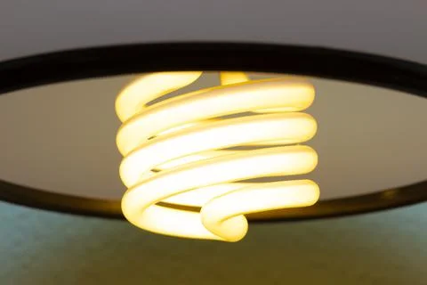 Spiral energy efficient light bulb Stock Photos
