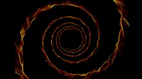 Spiral of fire loop rotation Stock Footage 25851995