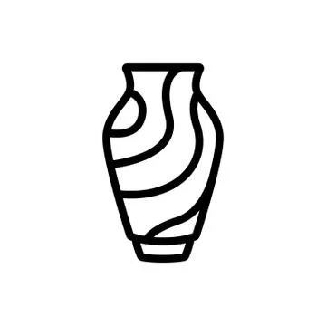 Spiral flower vase icon vector outline illustration Illustration