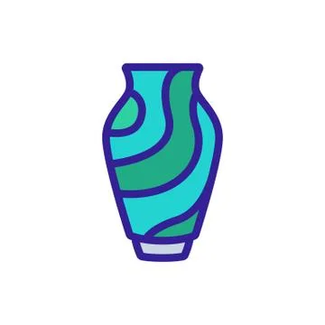 Spiral flower vase icon vector outline illustration Illustration