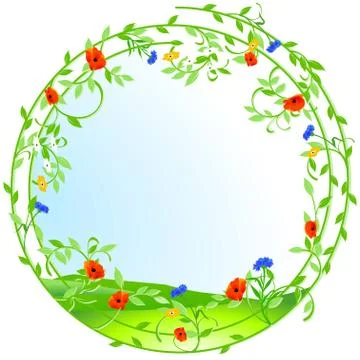 Spiral flowers Stock Illustration