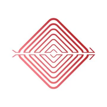 Spiral in the form of a square with an arrow. Simple vector illustration. Ilustración de archivo