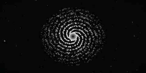 Spiral galaxy and celestial core. Rotating star cluster. Outer space astron.. Stock Illustration