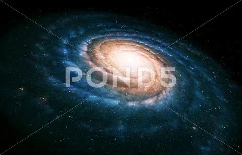 Spiral galaxy, artwork Stock Illustration