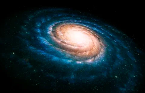Spiral galaxy, artwork Stock Illustration