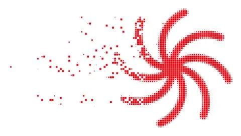 Spiral Galaxy Broken Pixel Icon Illustrazione stock