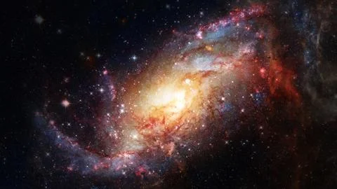 Spiral galaxy creative background. Elements of this image furnished by NASA. 스톡 사진