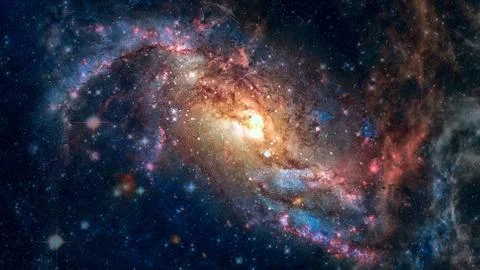 Spiral galaxy creative background. Elements of this image furnished by NASA. 스톡 사진