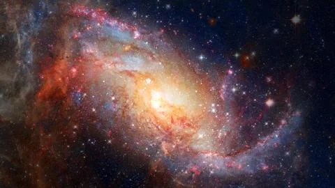 Spiral galaxy creative background. Elements of this image furnished by NASA. 스톡 사진